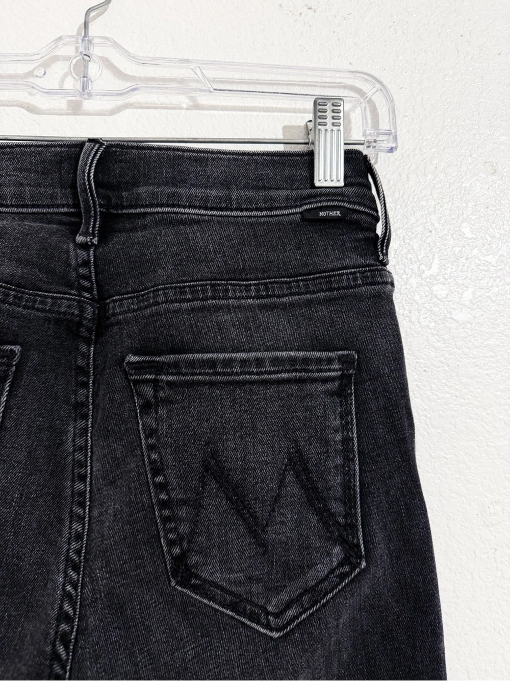 Mother The Weekender Fray Mid-Rise Flare Jeans in Night Shadow